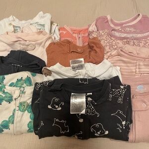 6-9 month girls footed pajama lot